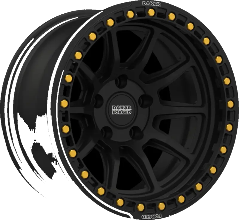 Dakar Forged wheel in Crawler 5 — Satin Black finish