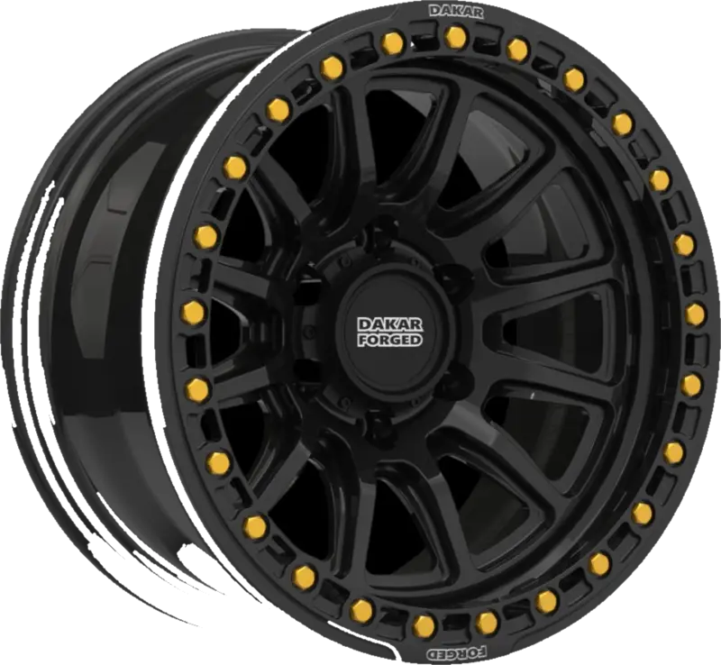 Dakar Forged wheel in Crawler 6 — Gloss Black finish